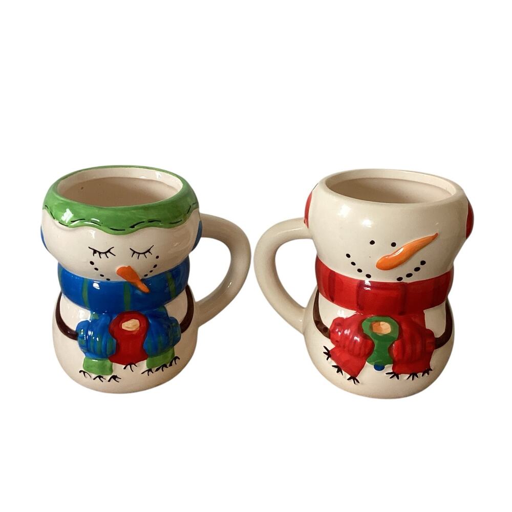 Bay Island Inc Snowman Christmas Ceramic Mugs Hot Cocoa Coffee